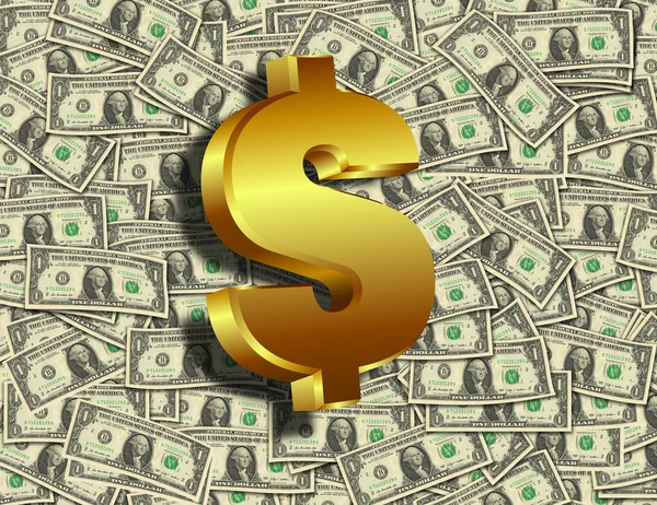 Dolar arka plan ve dolar simgesi — Stok fotoğraf