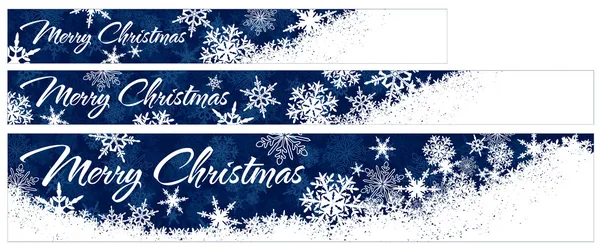 Νιφάδες χιονιού Χριστούγεννα web banners — Διανυσματικό Αρχείο