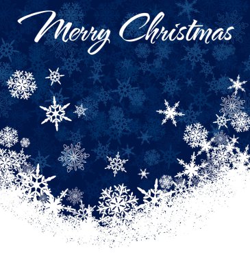 kar taneleri neşeli Noel kartı