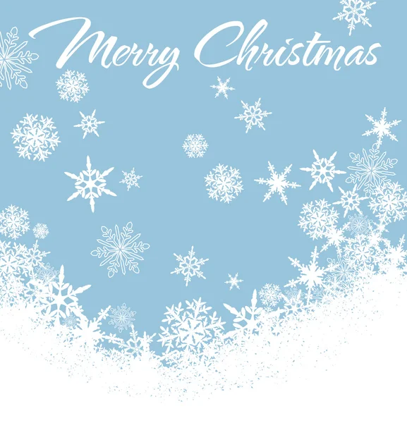 Snowflakes Merry Christmas Card — Stock Vector