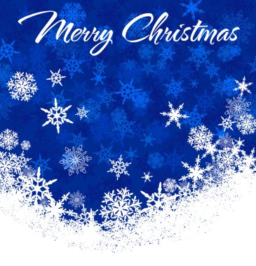 kar taneleri neşeli Noel kartı