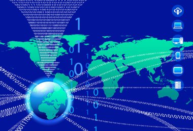 veri arka plan - ikili kod teknoloji akışı ile dünya