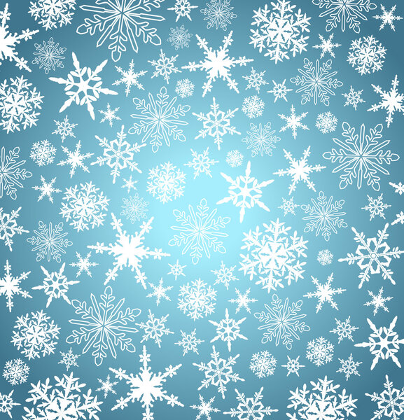 Stylized Christmas snowflakes - Abstract vector background.