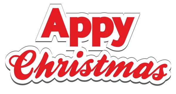 Christmas app napis - appy Boże Narodzenie — Wektor stockowy