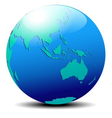 Asia and Australia, Global World clipart