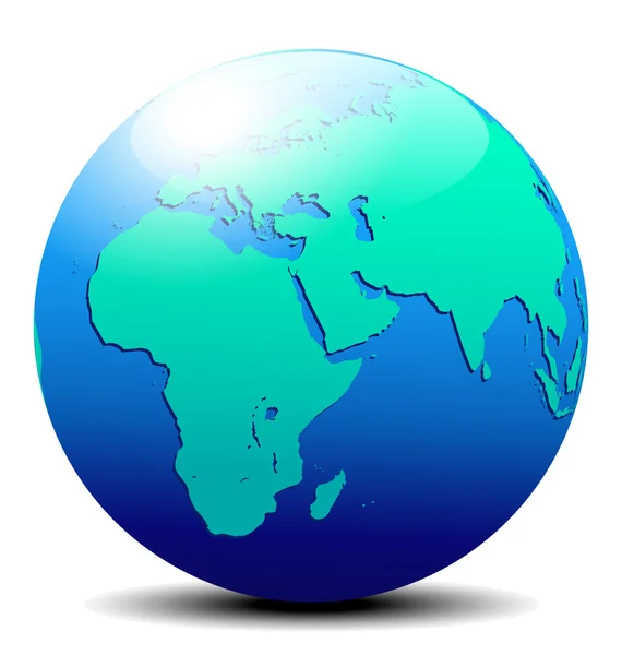 África, Arabia y la India Mundo Global — Vector de stock