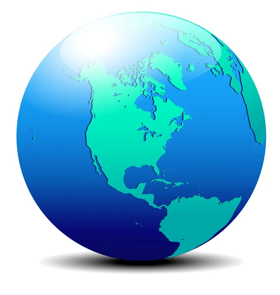 América del Norte, del Sur y Central, Mundo Global — Vector de stock