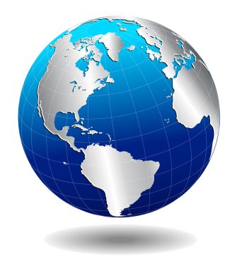 Kuzey, Güney Amerika, Avrupa, Afrika küresel dünya 