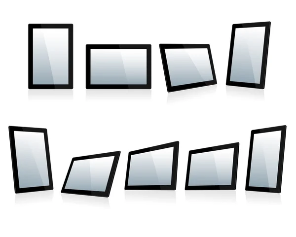 Selection of Tablets at different angles — Stock Vector