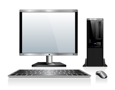 bilgisayar monitörü, klavye ve fare