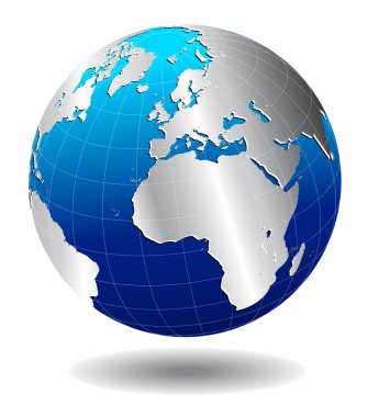 Europe Silver Global World  clipart