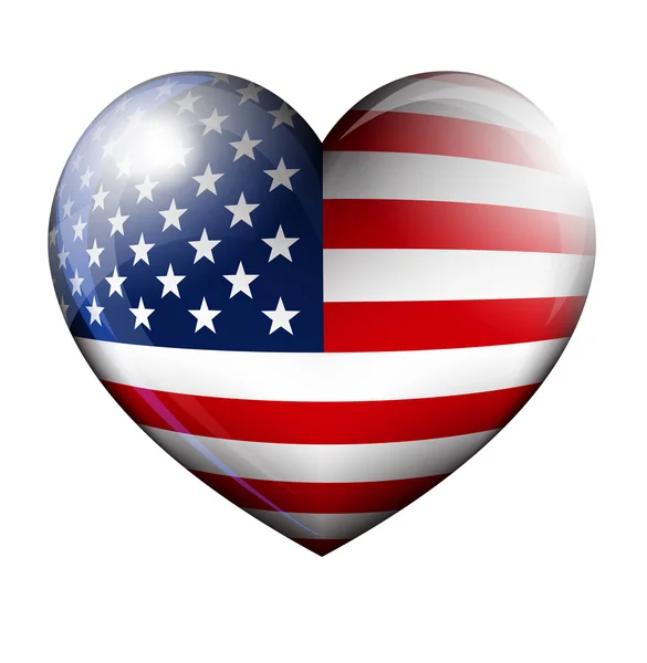 STARS and STRIPES HEART — Stock Vector