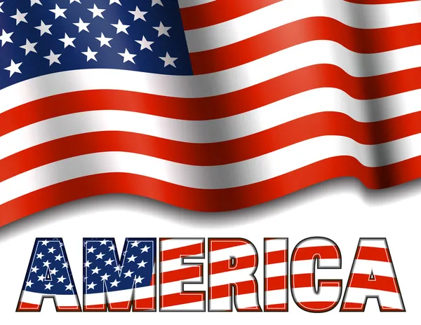 미국과 미국 국기 — 스톡 벡터