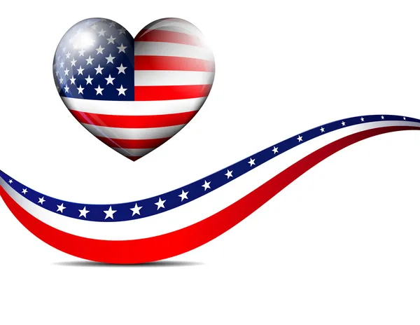 STARS and STRIPES HEART — Stock Vector