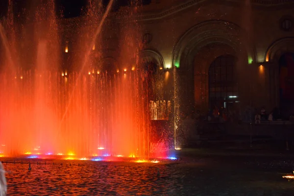 Musical fountains in Revolution square — Stock Photo, Image