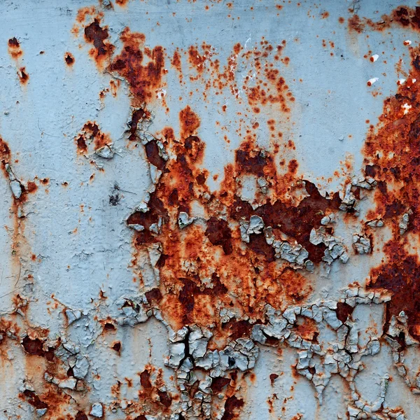 Texture grunge de la vieille peinture fissurée avec rouille sur fond métallique — Photo