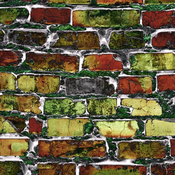 abstract wall of colored bricks