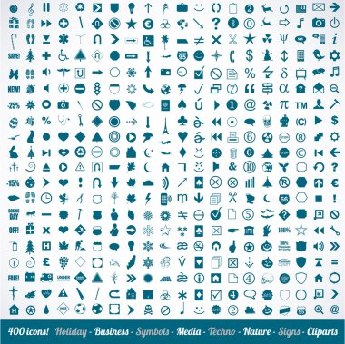 400 various icons symbols and design elements