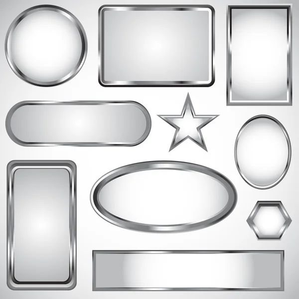 Silver vector label collection — Stock Vector