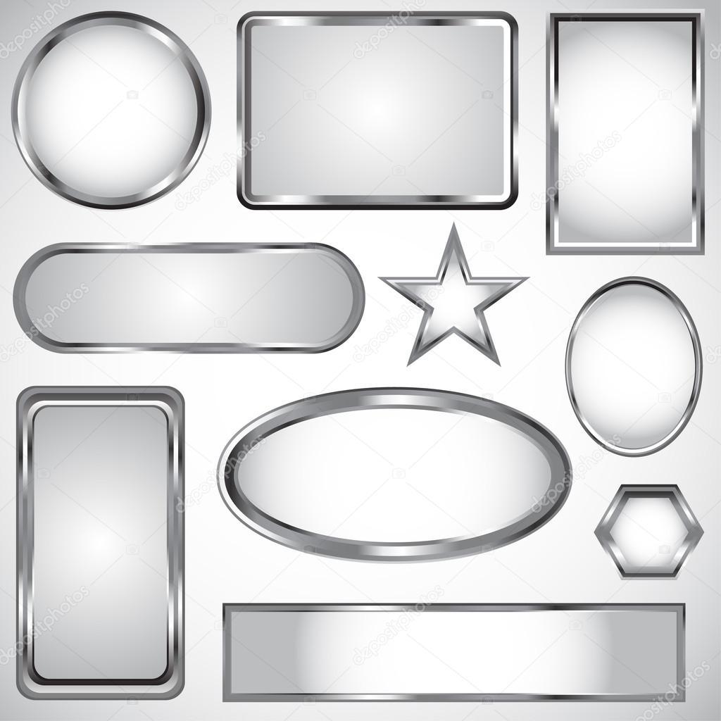 Silver vector label collection