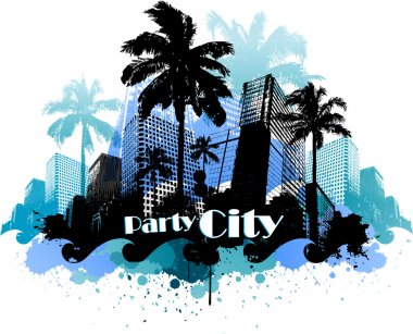 tropikal kentsel parti şehir arka plan