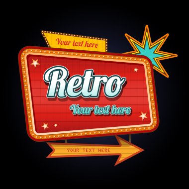 Retro motel sign with copyspace clipart