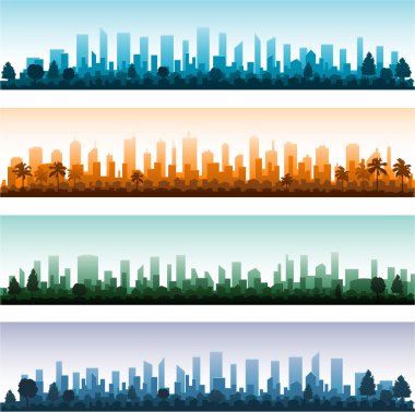 Cityscape siluet şehir manzaraları