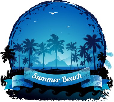 güzel mavi tropikal yaz tatili arka plan