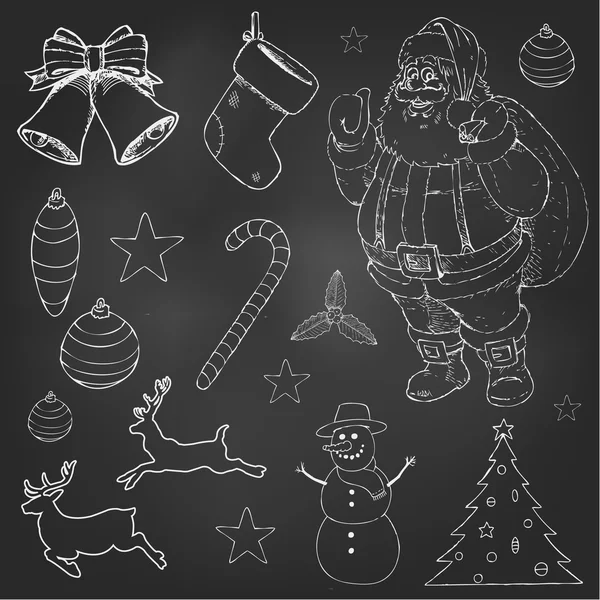 Doodles de Natal conjunto — Vetor de Stock