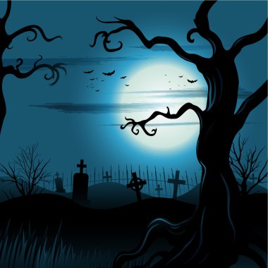 ürpertici ağaç halloween geçmiş dolunay ile