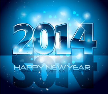 mutlu yeni yıl 2014 renkli arka plan vektör