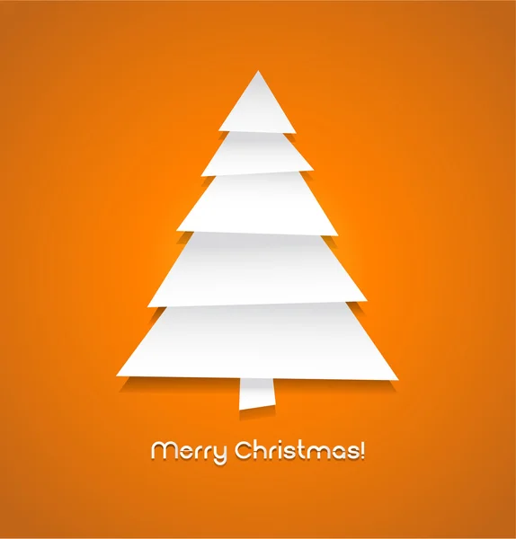 Christmas tree made from pieces of white paper — Stock Vector