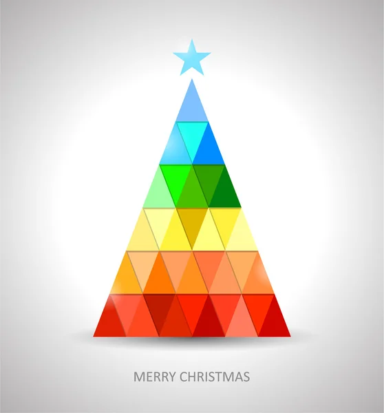 Original christmas tree design in rainbow colors — Stock Vector