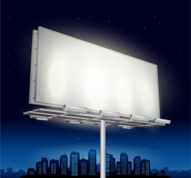 vektör otoyol reklam billboard yol, gece