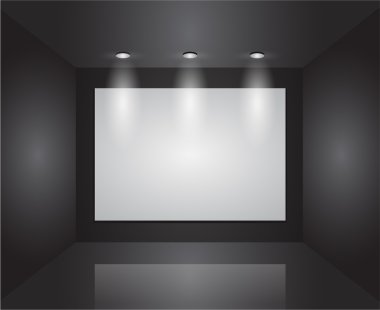 Galeri iç duvar boş çerçeveler ile