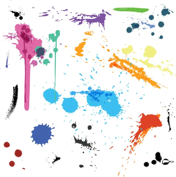 Kleurrijke abstract vector inkt verf markeringen — Stockvector