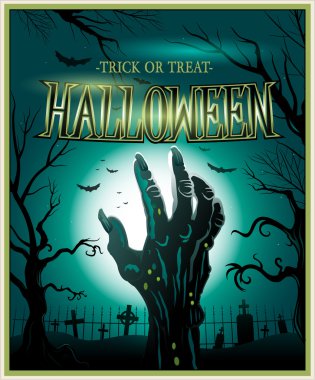 zombi canavar el yeşil halloween geçmiş