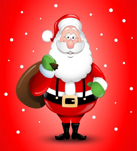 Caricature souriante Père Noël illustration salutation — Image vectorielle