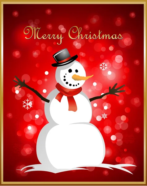 Christmas snowman background greeting card — Stock Vector