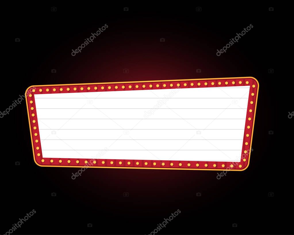 Show time vector theater sign banner. Vector illustration