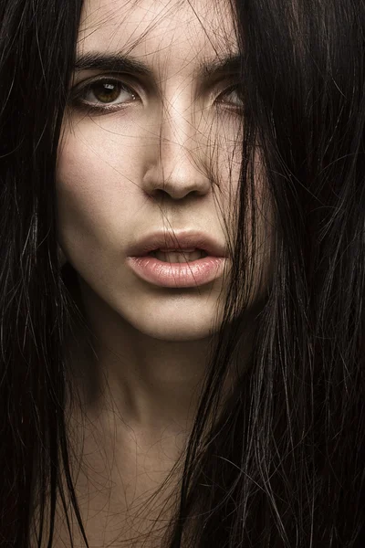 Portret close up van jonge mooie vrouw. — Stockfoto
