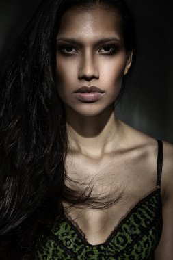 Latin Amerikalı genç kadın iç çamaşırı moda model model portre