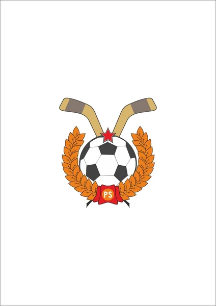 Sports an icon with a ball and sticks. Vector. — ストックベクタ