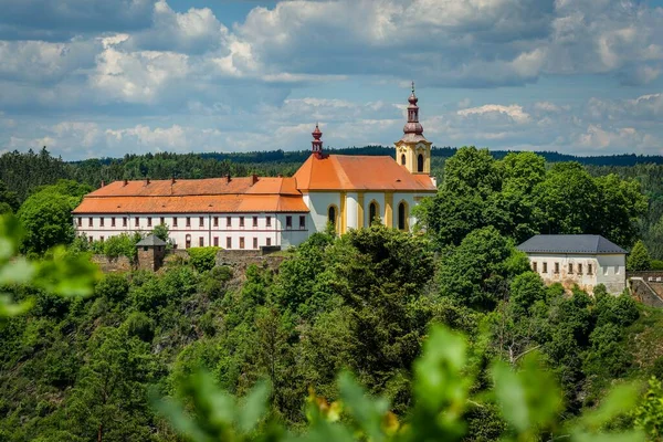 Rabstejn Nad Strelou Csehország 2022 Június Kilátás Egykori Szerzetesi Kolostor — Stock Fotó