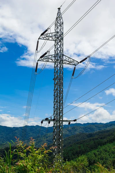 Electric pole with wires — Stock Photo, Image