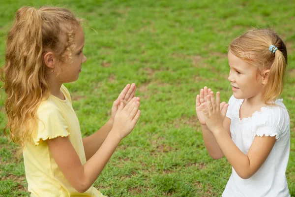 Two happy little girls — Stock Photo, Image