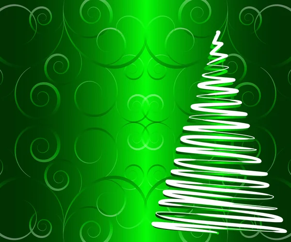 Ilustrasi vektor abstrak dari pohon Natal bergaya - Stok Vektor