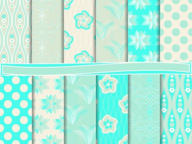 soyut çiçek vektör scrapbook kağıt ayarla