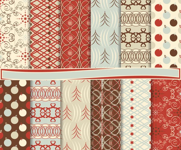 Conjunto vetorial abstrato de papel de Natal para scrapbook — Vetor de Stock