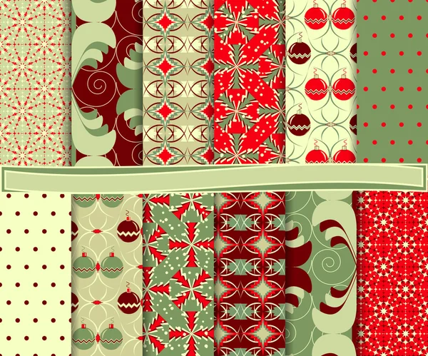 Abstracte kerst vector set van papier voor scrapbook — Stockvector